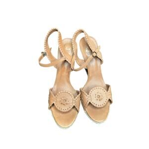 Jack Rogers Brown Clare Rope Espadrille Open Toe Wedge Sandals Size 11